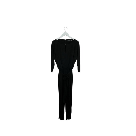 Lauren Ralph Lauren Black Keyhole Jersey Jumpsuit Belted Size L NWT - Picture 1 of 4
